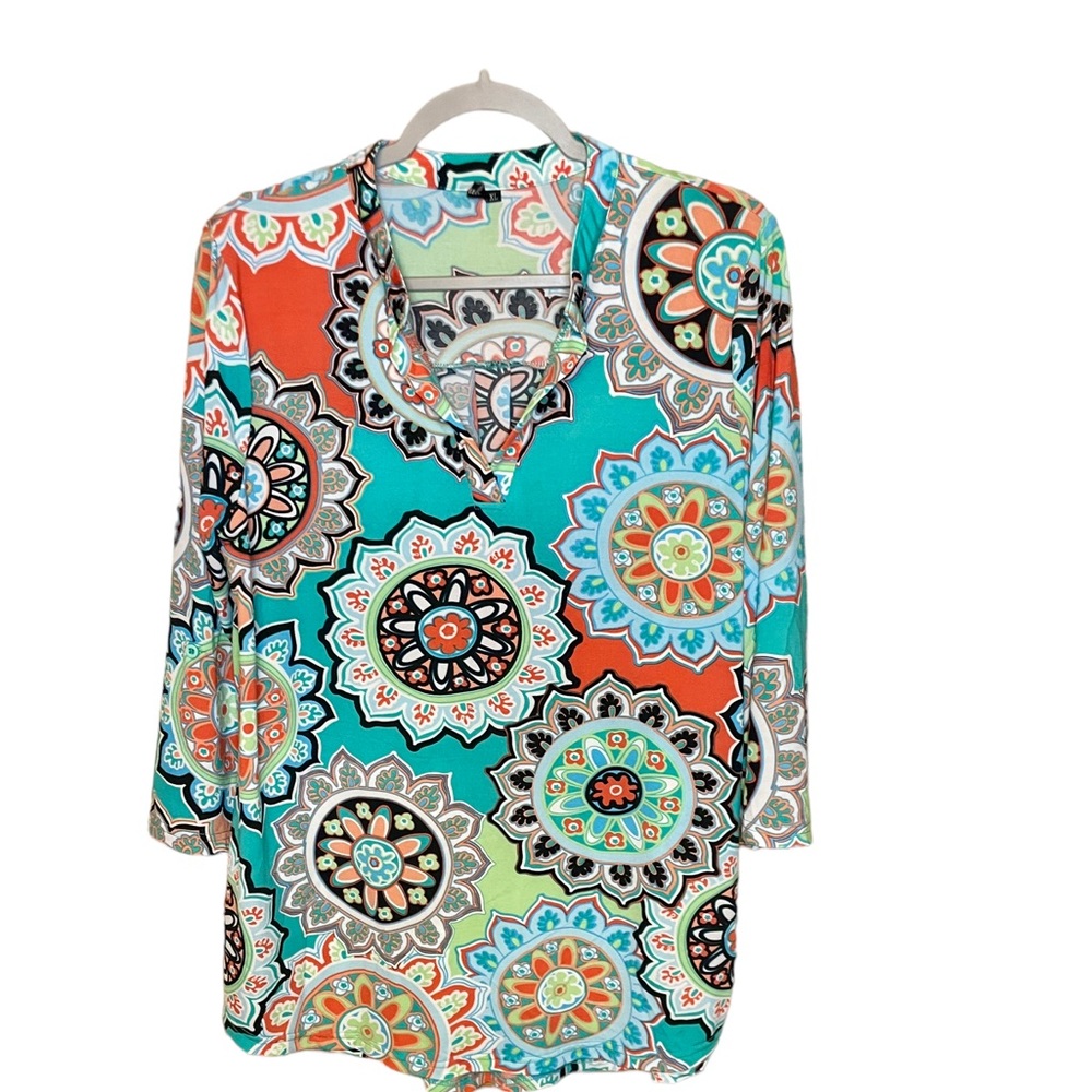 Colorful Patterned Women's Top - Picture 2 of 6
